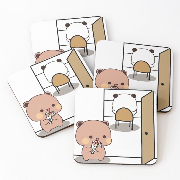 Item preview, Dudu surprising Bubu with flowers designed and sold by PandaBearShop.