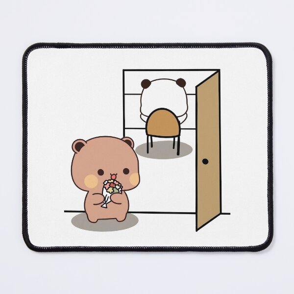 Item preview, Dudu surprising Bubu with flowers designed and sold by PandaBearShop.