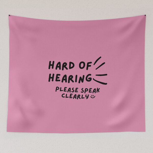 Item preview, Pink Hard of Hearing Please Speak Clearly Doodle Design designed and sold by spooniecentral.