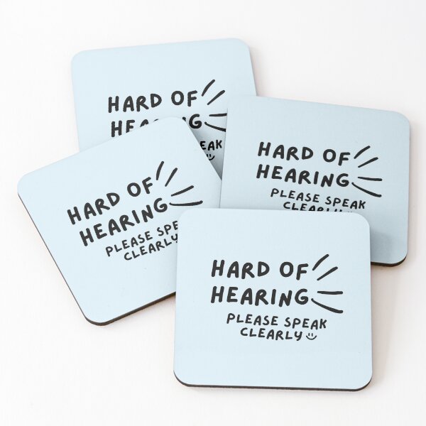 Item preview, Blue Hard of Hearing Please Speak Clearly Doodle Design designed and sold by spooniecentral.