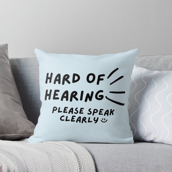 Item preview, Blue Hard of Hearing Please Speak Clearly Doodle Design designed and sold by spooniecentral.