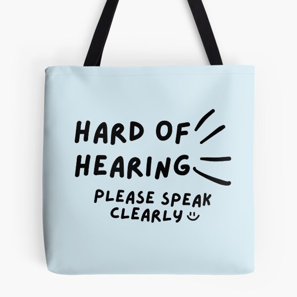 Item preview, Blue Hard of Hearing Please Speak Clearly Doodle Design designed and sold by spooniecentral.
