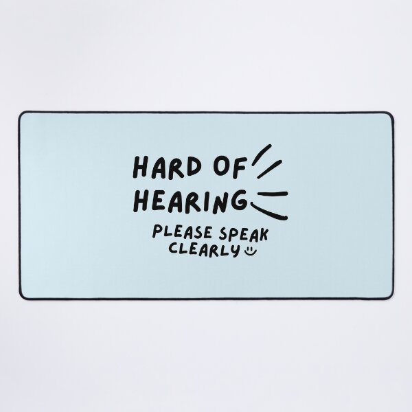 Item preview, Blue Hard of Hearing Please Speak Clearly Doodle Design designed and sold by spooniecentral.