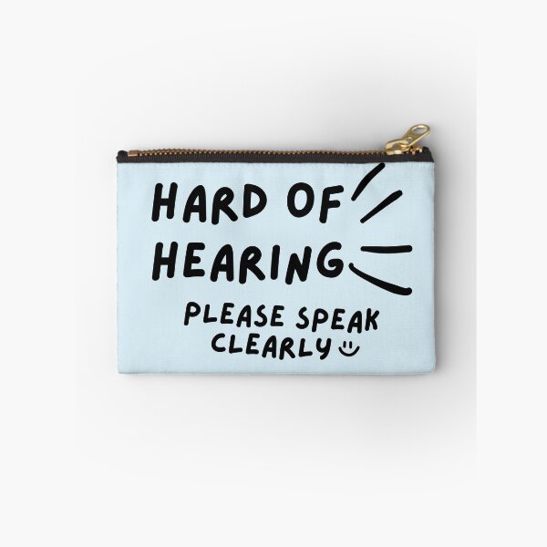 Item preview, Blue Hard of Hearing Please Speak Clearly Doodle Design designed and sold by spooniecentral.