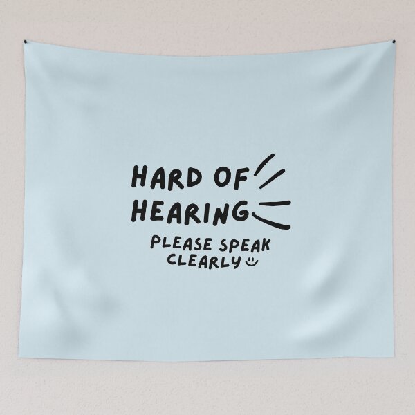 Item preview, Blue Hard of Hearing Please Speak Clearly Doodle Design designed and sold by spooniecentral.