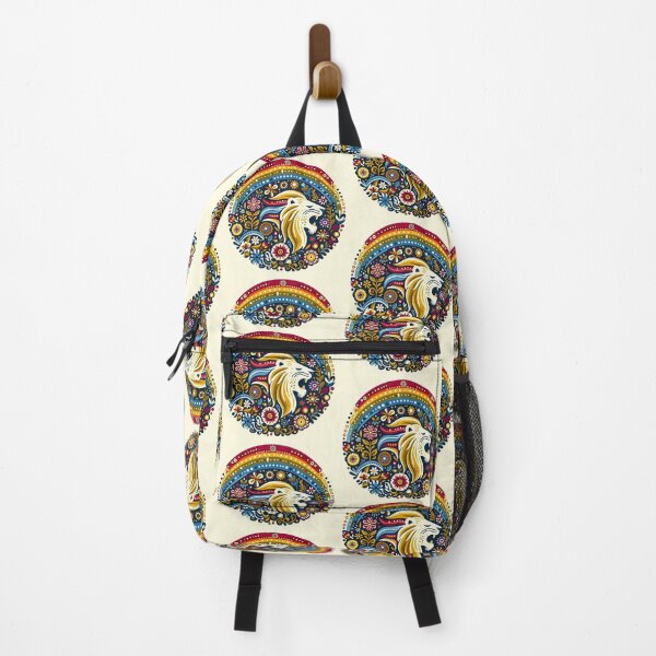 Item preview, Leo's Roaring Spirit - Zodiac Lion in Folk Art Circle - Scandinavian Folk Art by heidiannemorris © designed and sold by FOLK ART FUSION.