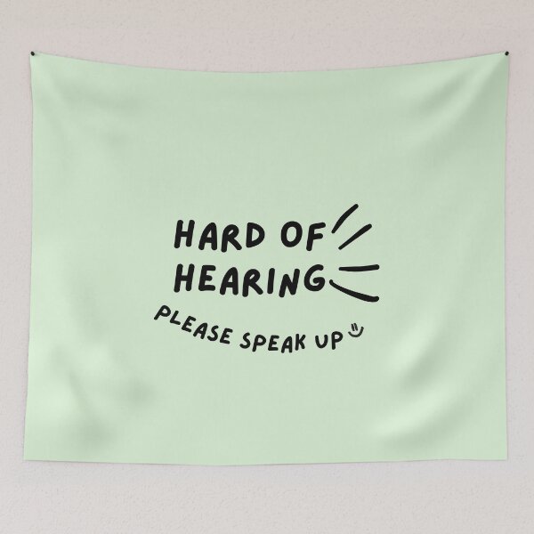 Item preview, Green Hard of Hearing Please Speak Up Doodle Design designed and sold by spooniecentral.