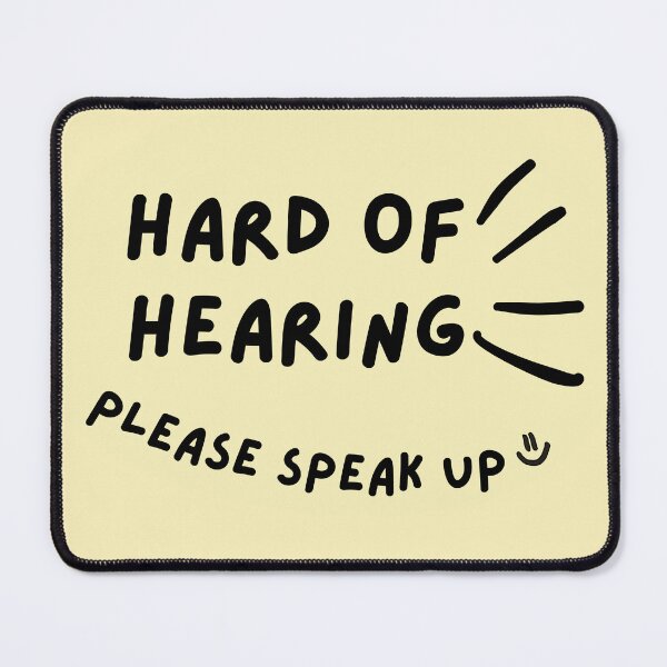 Item preview, Yellow Hard of Hearing Please Speak Up Doodle Design designed and sold by spooniecentral.