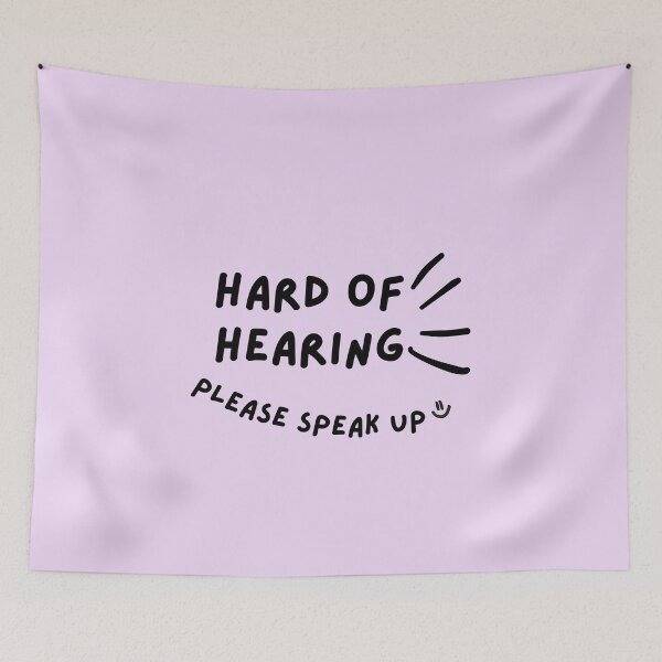Item preview, Purple Hard of Hearing Please Speak Up Doodle Design designed and sold by spooniecentral.