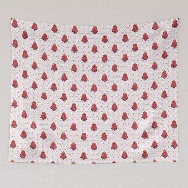 Item preview, Summerween Strawberry Ghost with Flowers designed and sold by ChelsDesignShop.