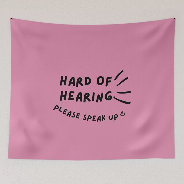 Item preview, Pink Hard of Hearing Please Speak Up Doodle Design designed and sold by spooniecentral.