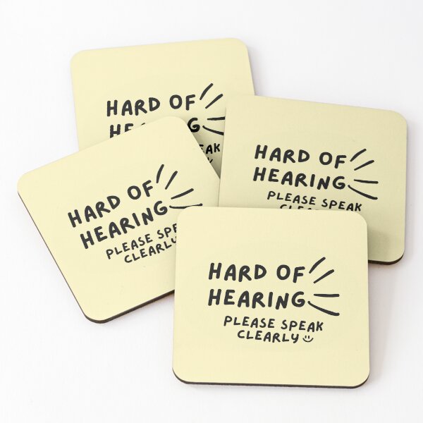 Item preview, Yellow Hard of Hearing Please Speak Clearly Doodle Design designed and sold by spooniecentral.