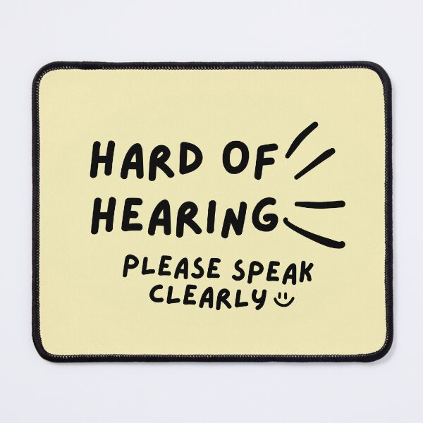 Item preview, Yellow Hard of Hearing Please Speak Clearly Doodle Design designed and sold by spooniecentral.