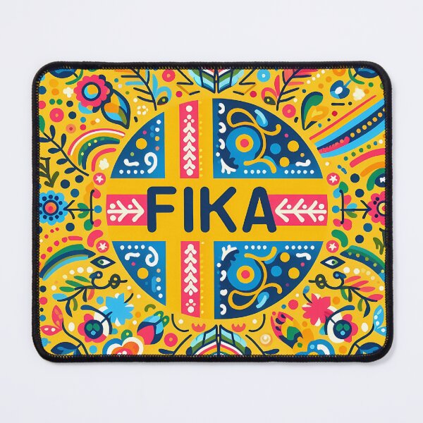 Item preview, Sunny "FIKA" Folk Art Square - Scandinavian Folk Art by heidiannemorris © designed and sold by FOLK ART FUSION.