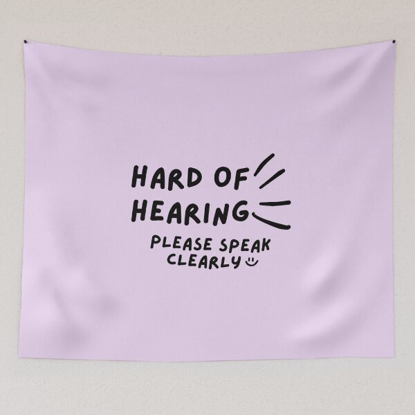 Item preview, Purple Hard of Hearing Please Speak Clearly Doodle Design designed and sold by spooniecentral.