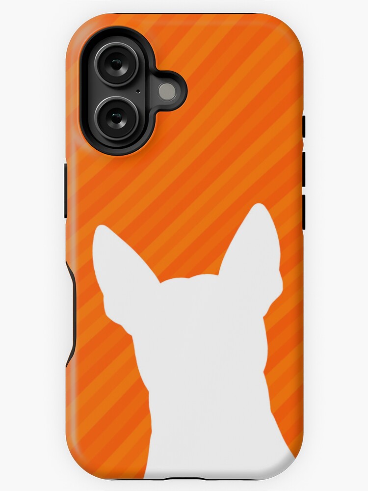 Thumbnail 1 of 4, iPhone Case, Bull Terrier Shades Of Orange Multi-Stripes designed and sold by K9ish.
