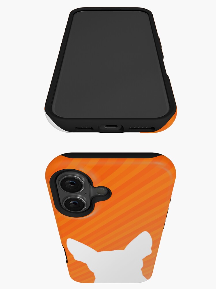 Thumbnail 3 of 4, iPhone Case, Bull Terrier Shades Of Orange Multi-Stripes designed and sold by K9ish.