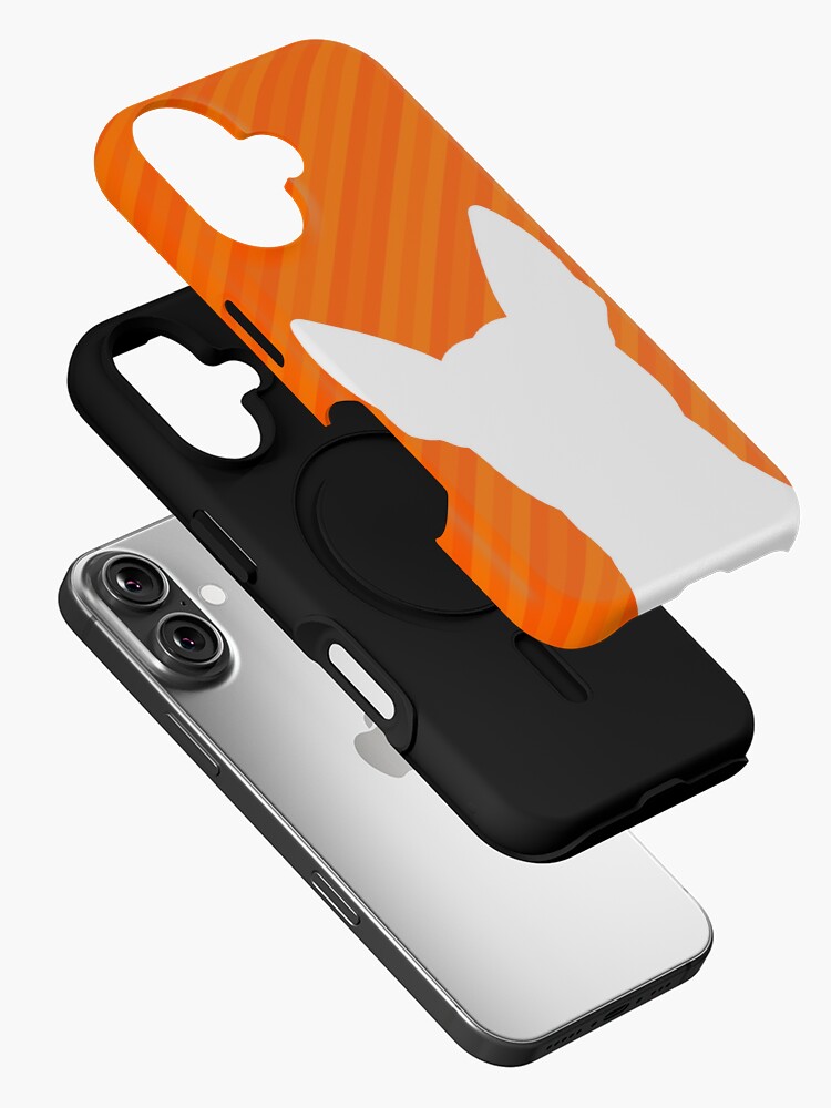 Thumbnail 2 of 4, iPhone Case, Bull Terrier Shades Of Orange Multi-Stripes designed and sold by K9ish.