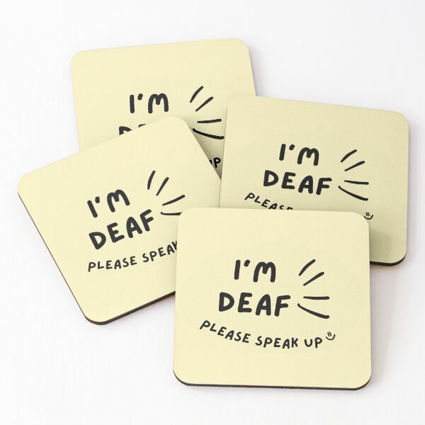 Item preview, Yellow I'm Deaf Please Speak Up Doodle Design designed and sold by spooniecentral.