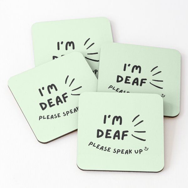 Item preview, Green I'm Deaf Please Speak Up Doodle Design designed and sold by spooniecentral.