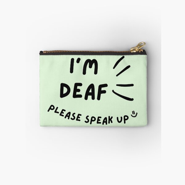 Item preview, Green I'm Deaf Please Speak Up Doodle Design designed and sold by spooniecentral.