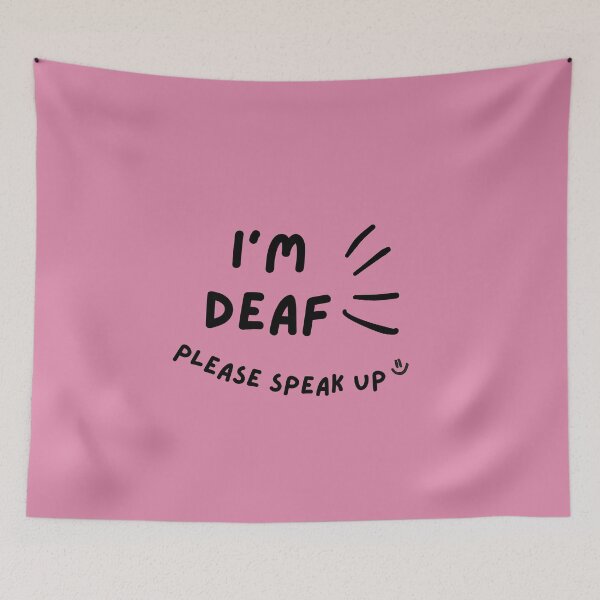 Item preview, Pink I'm Deaf Please Speak Up Doodle Design designed and sold by spooniecentral.