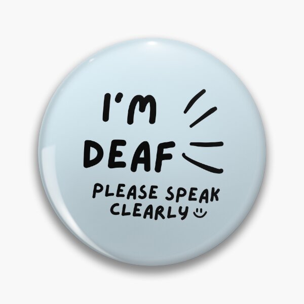 Item preview, Blue I'm Deaf Please Speak Clearly Doodle Design designed and sold by spooniecentral.