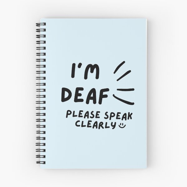 Item preview, Blue I'm Deaf Please Speak Clearly Doodle Design designed and sold by spooniecentral.