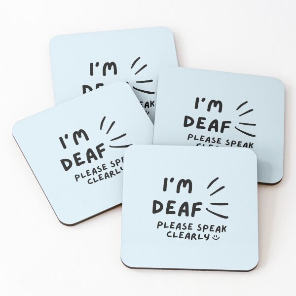 Item preview, Blue I'm Deaf Please Speak Clearly Doodle Design designed and sold by spooniecentral.