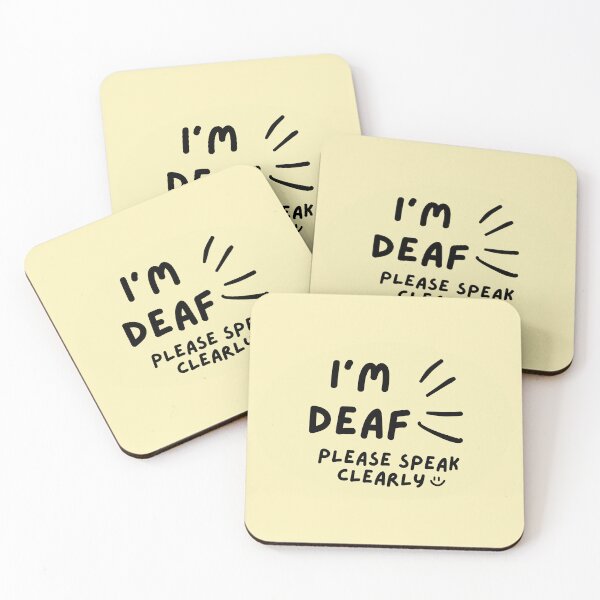 Item preview, Yellow I'm Deaf Please Speak Clearly Doodle Design designed and sold by spooniecentral.