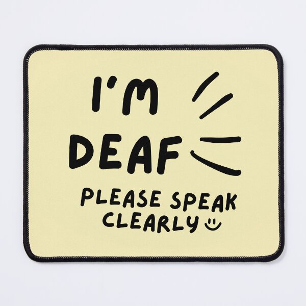 Item preview, Yellow I'm Deaf Please Speak Clearly Doodle Design designed and sold by spooniecentral.