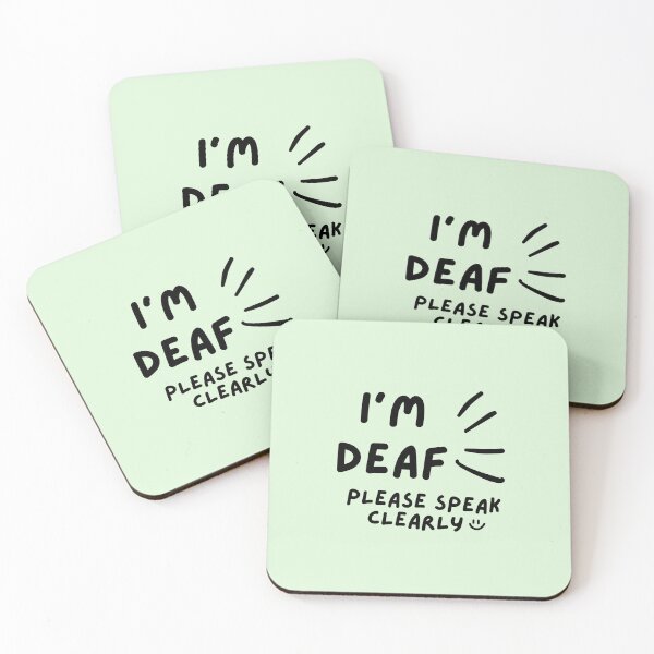 Item preview, Green I'm Deaf Please Speak Clearly Doodle Design designed and sold by spooniecentral.