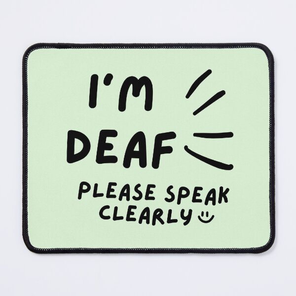 Item preview, Green I'm Deaf Please Speak Clearly Doodle Design designed and sold by spooniecentral.