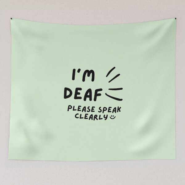 Item preview, Green I'm Deaf Please Speak Clearly Doodle Design designed and sold by spooniecentral.