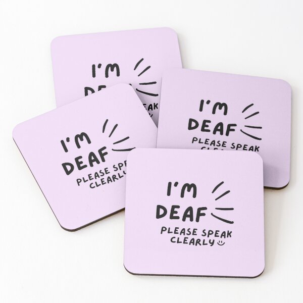 Item preview, Purple I'm Deaf Please Speak Clearly Doodle Design designed and sold by spooniecentral.