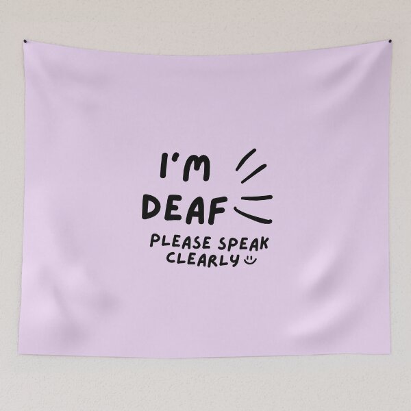 Item preview, Purple I'm Deaf Please Speak Clearly Doodle Design designed and sold by spooniecentral.