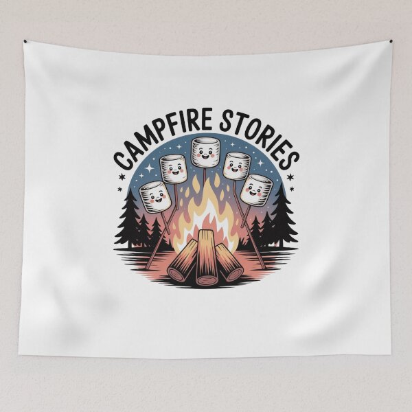 Item preview, marshmallows by a fire designed and sold by Mateusz Majcherek.