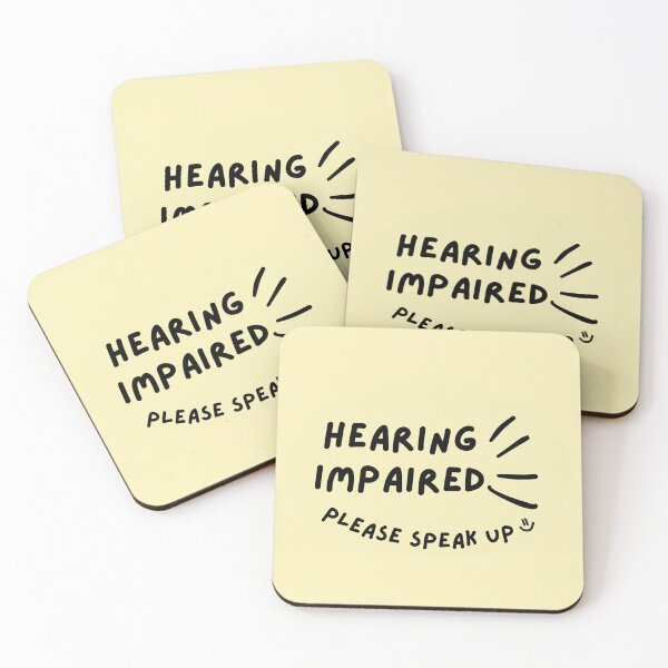 Item preview, Yellow Hearing Impaired Please Speak Up Doodle Design designed and sold by spooniecentral.
