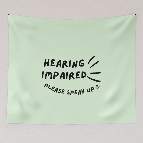 Item preview, Green Hearing Impaired Please Speak Up Doodle Design designed and sold by spooniecentral.