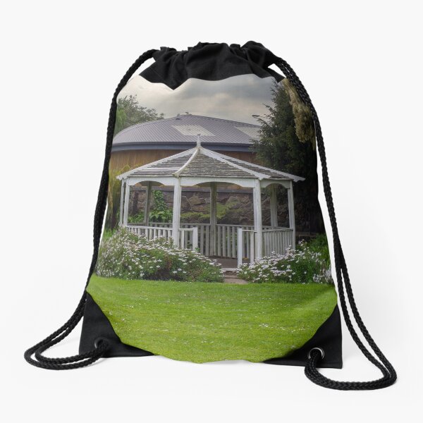 Item preview, Charming White Gazebo in Lush Garden with Flowers and Greenery designed and sold by Michael McGimpsey.