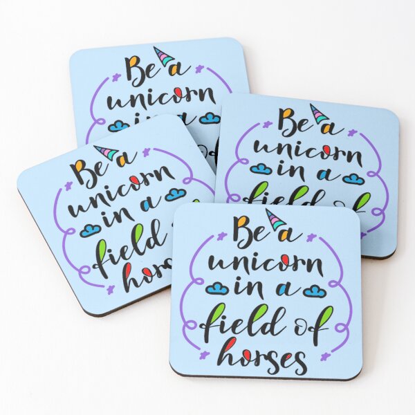 Item preview, Be a Unicorn Colorful Quote Typography Art designed and sold by SandyMDesigns.
