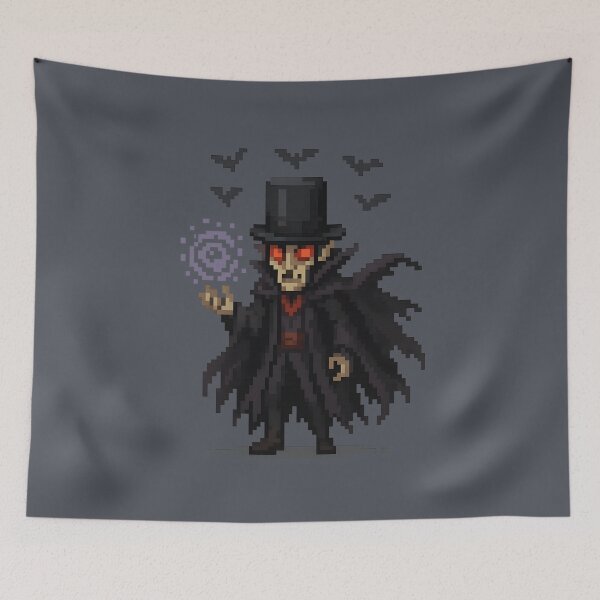 Item preview, Pixel Vampire Mage Halloween Sticker designed and sold by MysticArtisan.