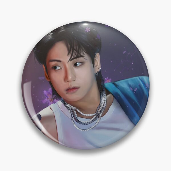 Item preview, Jungkook with purple flowers designed and sold by VanSin Arts.