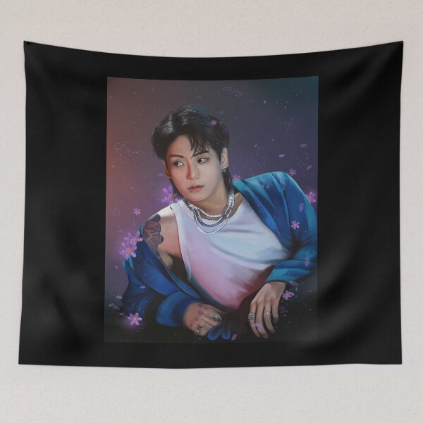 Item preview, Jungkook with purple flowers designed and sold by VanSin Arts.