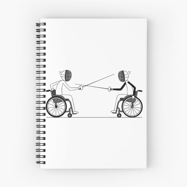 Item preview, Two fencers in wheelchairs facing each other in an Olympic fencing competition designed and sold by AFernandesDSG.