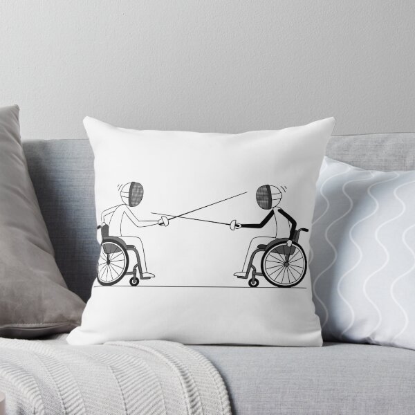 Item preview, Two fencers in wheelchairs facing each other in an Olympic fencing competition designed and sold by AFernandesDSG.