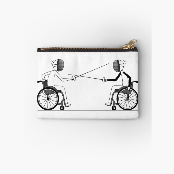Item preview, Two fencers in wheelchairs facing each other in an Olympic fencing competition designed and sold by AFernandesDSG.