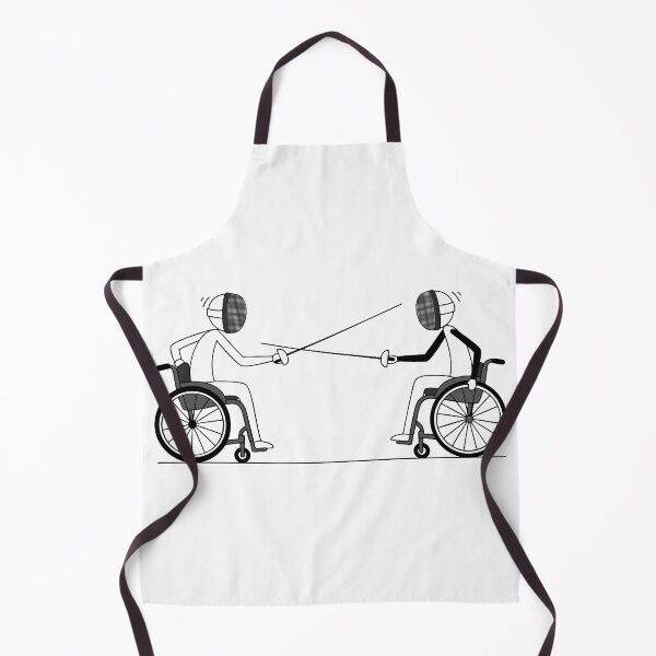 Item preview, Two fencers in wheelchairs facing each other in an Olympic fencing competition designed and sold by AFernandesDSG.