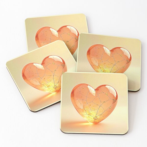 Item preview, Golden Cracked Heart Glow designed and sold by Health And Fitness Posts e-Store.