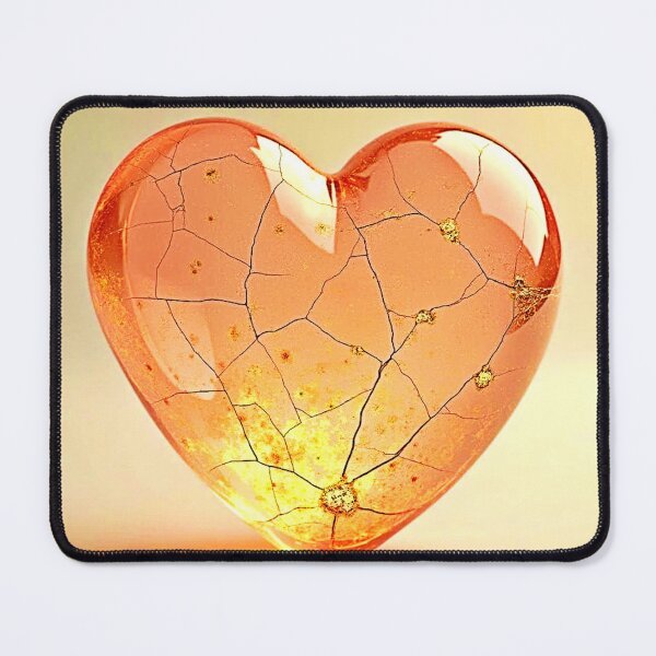 Item preview, Golden Cracked Heart Glow designed and sold by Health And Fitness Posts e-Store.
